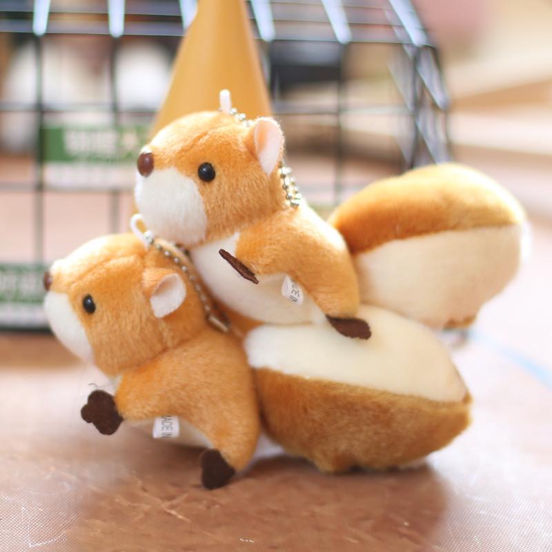 Cute and adorable squirrel plush toy doll keychain,allcute.ca