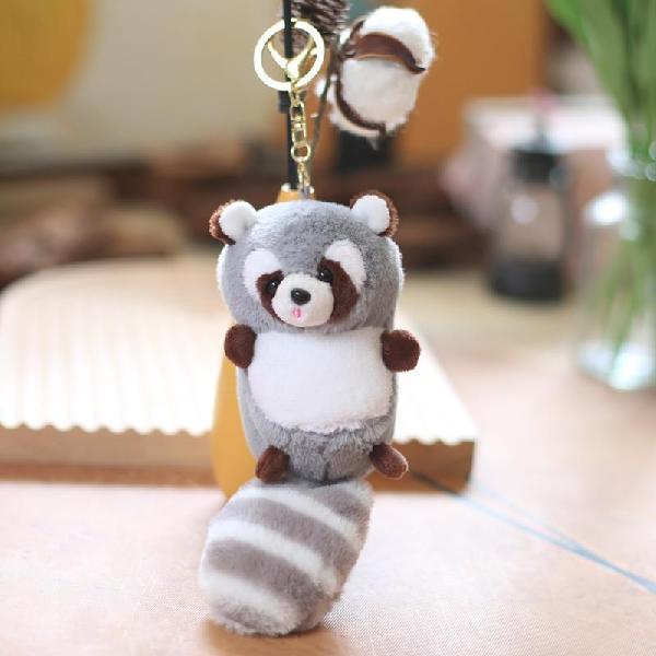 Cute little raccoon plush toy bag charm keychain, Canadian Online Jewelry, accessories and plush toy store