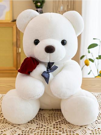 Rose teddy bear plush toy for girls Valentines Day gift,AllCute.ca