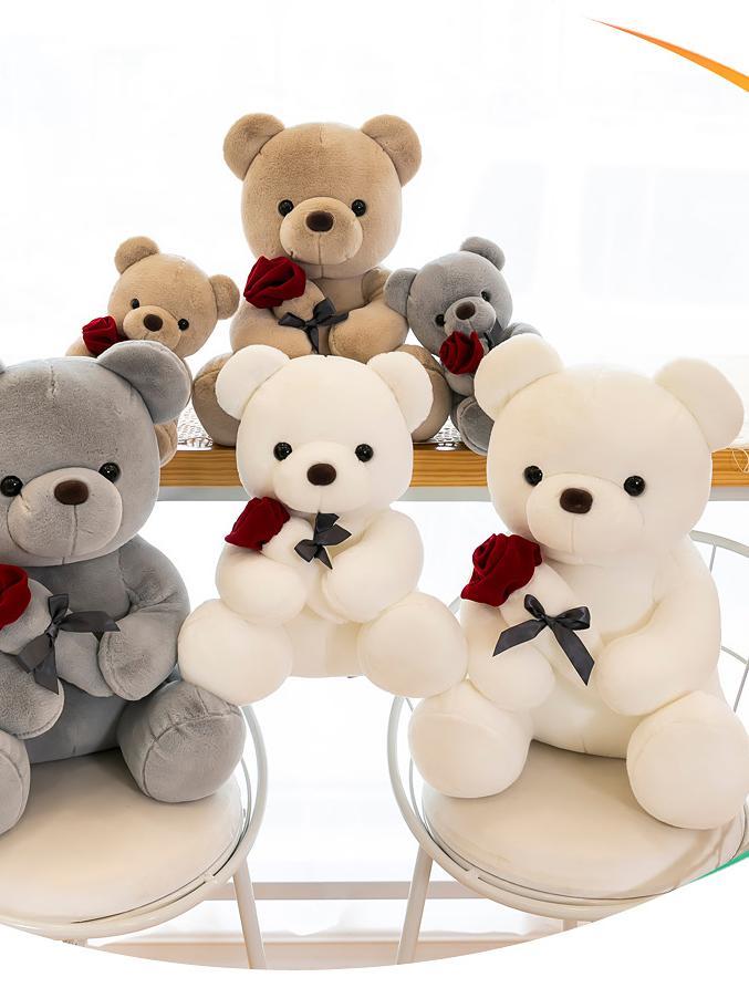 Rose teddy bear plush toy for girls Valentines Day gift,AllCute.ca