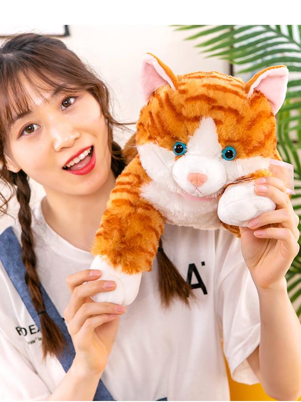 Plush Stuffed Animal Fluffy Cat for Baby Toddler Birthday Christmas Gift,AllCute.ca