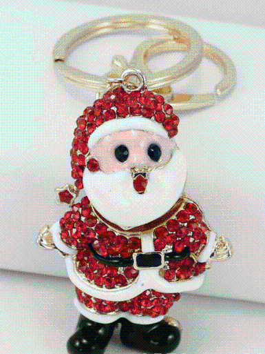 Classic Creative Santa Claus Exquisite Rhinestone Keychain Christmas Gift, Canadian Online Jewelry,Accessories & Plush Toy Store