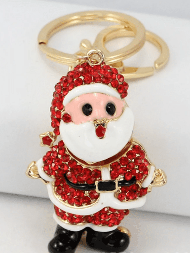 Classic Creative Santa Claus Exquisite Rhinestone Keychain Christmas Gift,AllCute.ca
