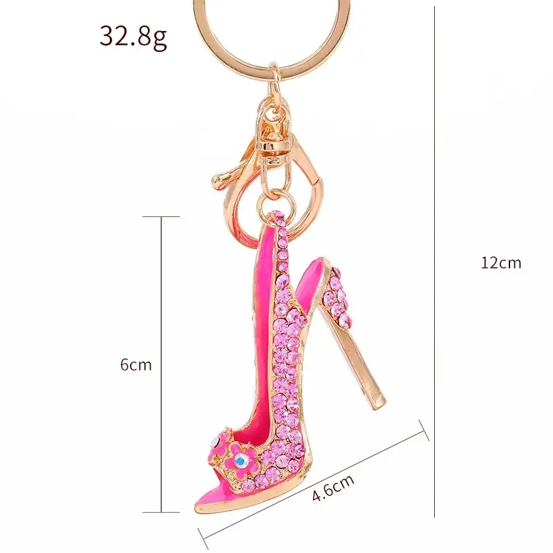 New Fashion Red and Blue High Heels Rhinestone Keychain,AllCute.ca