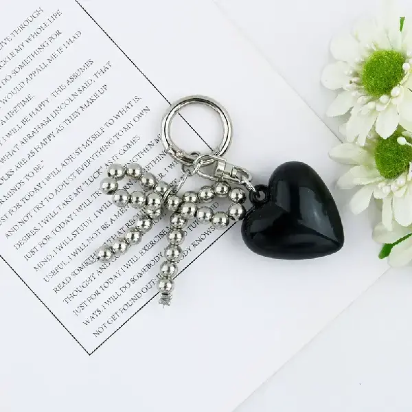 Love Pearl Bow Resin Beaded Keychain or phone case Decoration, Canadian Online Jewelry, accessories and plush toy store