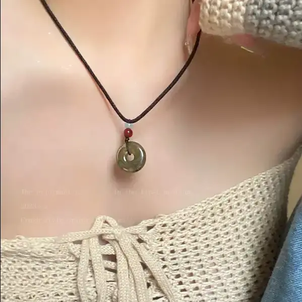 Braided Rope Peace Buckle Pendant Necklace,AllCute.ca