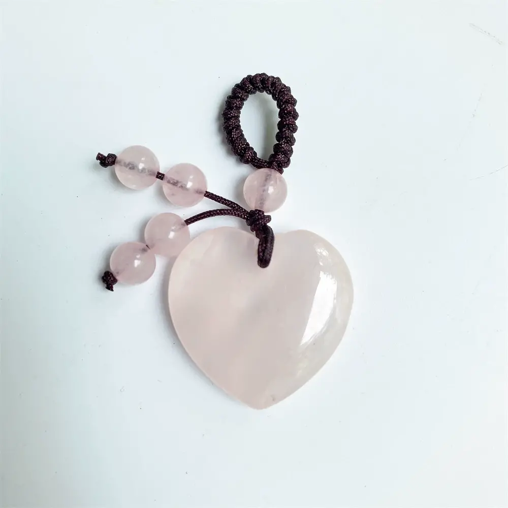 Agate Rose Quartz Heart Shape Pendant 25mm,AllCute.ca