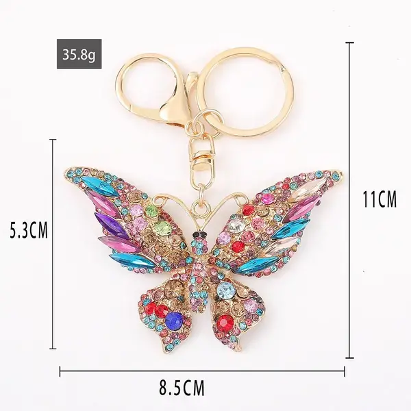 Fashion Crystal Rhinestone Butterfly Keychain,AllCute.ca