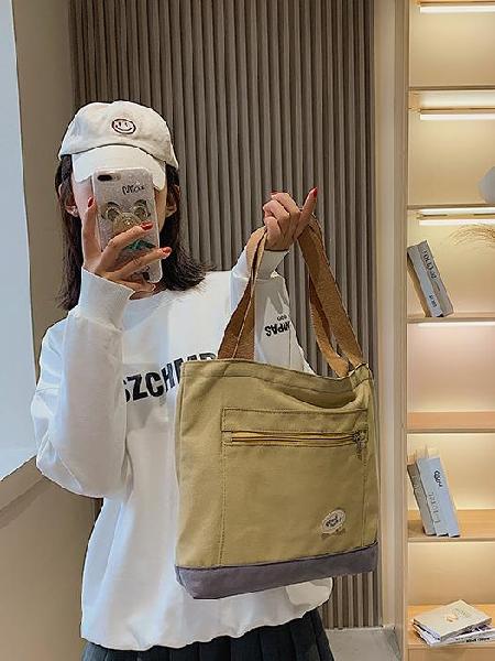 New large capacity one-shoulder tote women's canvas bag, Canadian Online Jewelry, accessories and plush toy store