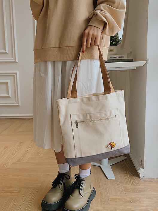 New large capacity one-shoulder tote women's canvas bag,AllCute.ca
