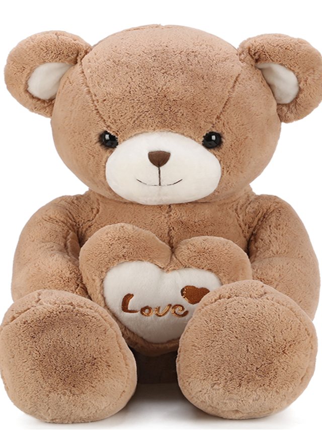 Jumbo Brown Teddy Bear with heart,AllCute.ca